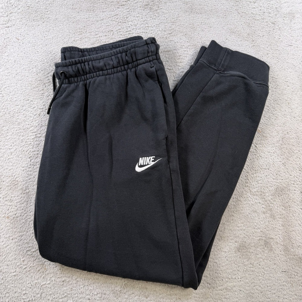 Nike Sweatpants Mens Medium Black Sportswear Club Fleece Drawstring Joggers Gym